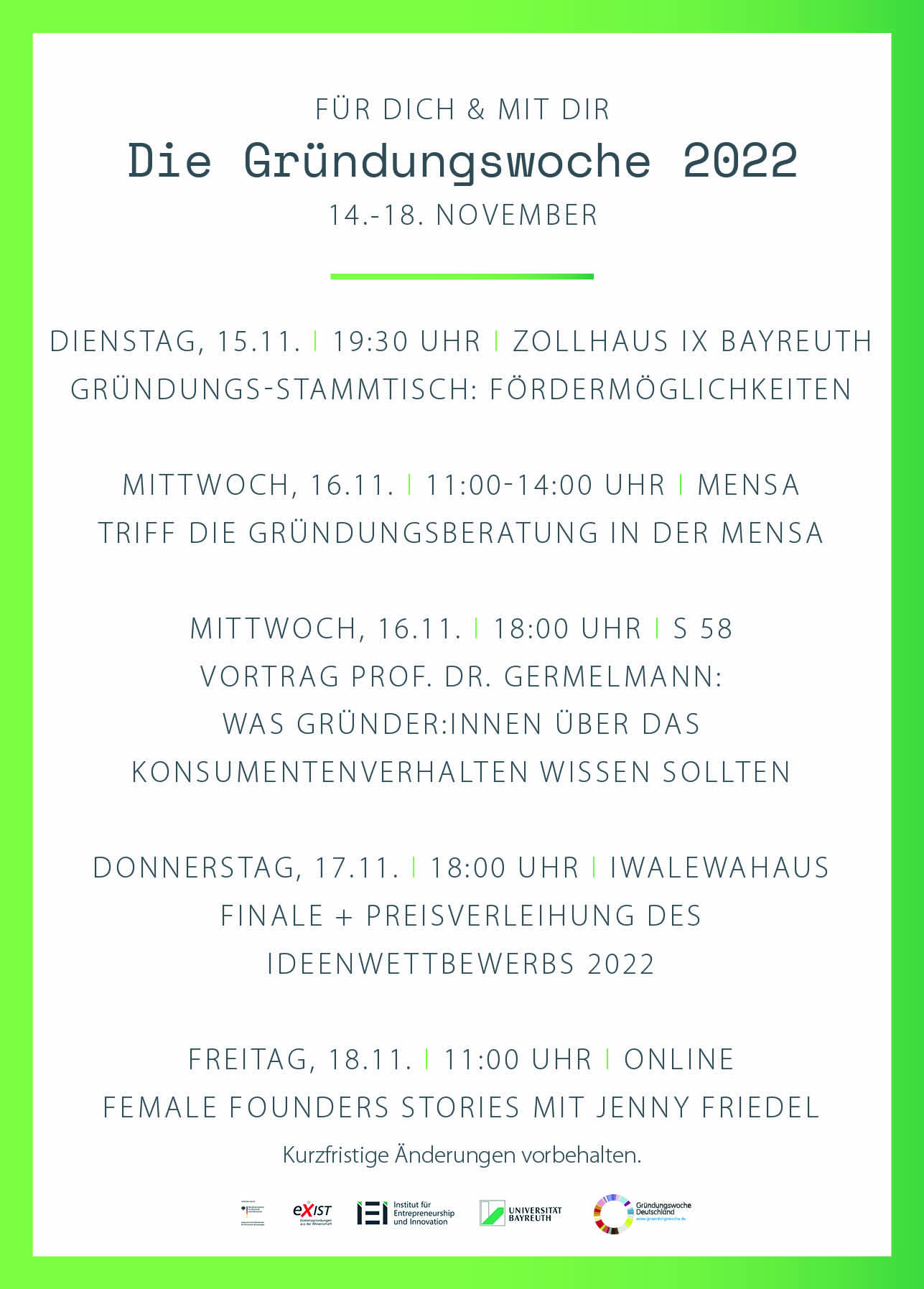 Flyer Gruendungswoche 2022