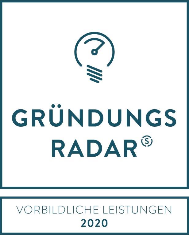 Urkunde Auszeichnung des Gruendungsradars 2020 Urkunde